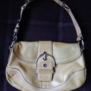 COACH Brown Tan Camel Saddle Leather Hobo Handbag